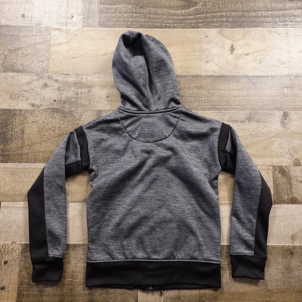 Nike‎ Therma-FIT Full Zip Hoodie Kids XS (4) Gray Black Orange